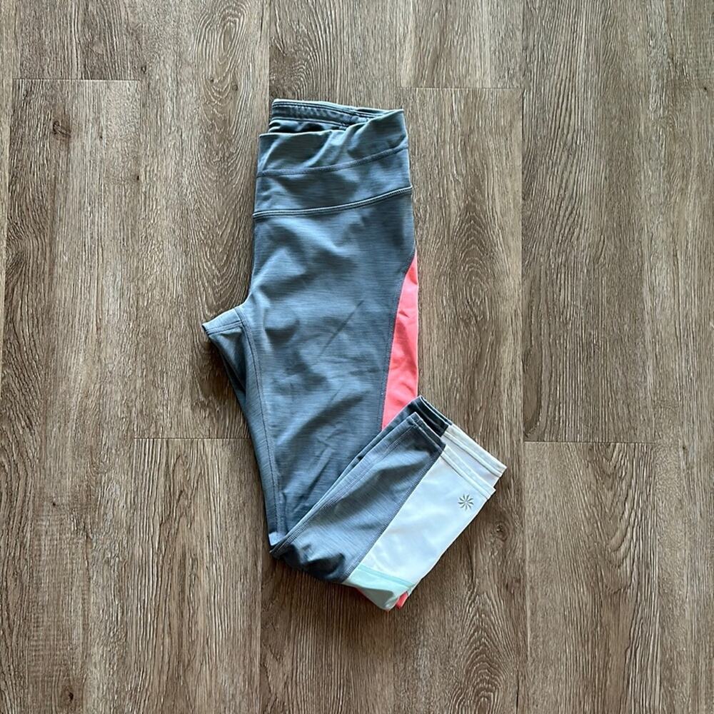 Athleta Sonar Colorblock Capri Leggings Size Small Mid Rise Athletic